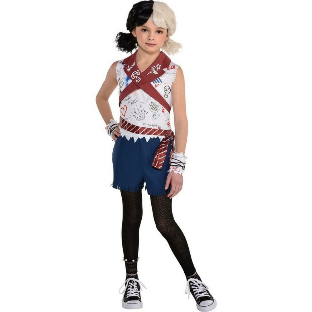 Cruella/Estella Gym Class Kids Costume with matching Wig